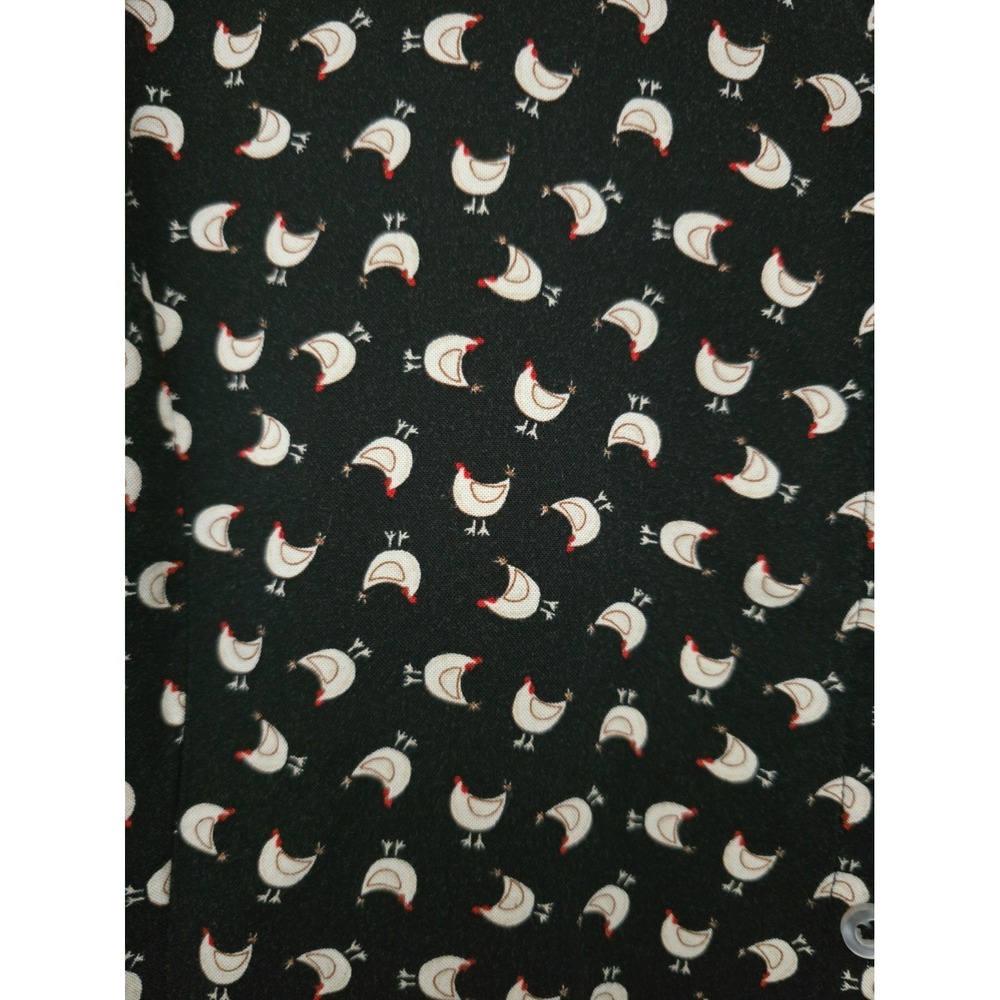 Cloth & Portrait Button Down Rooster Print Top Women XXL Rayon Cottagecore Boho - Picture 3 of 5